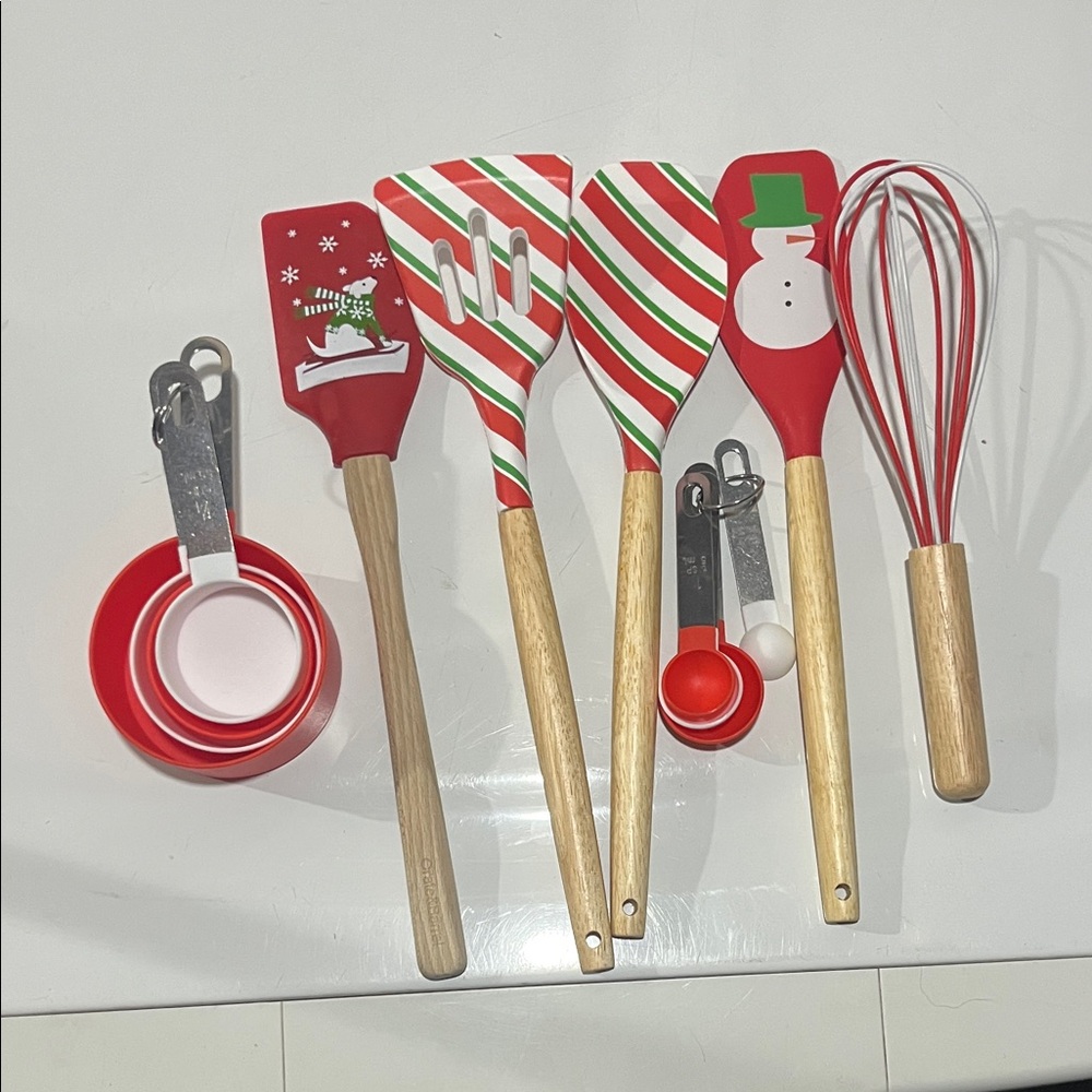 Holiday Kitchen Utensil Set - Red, Green, White